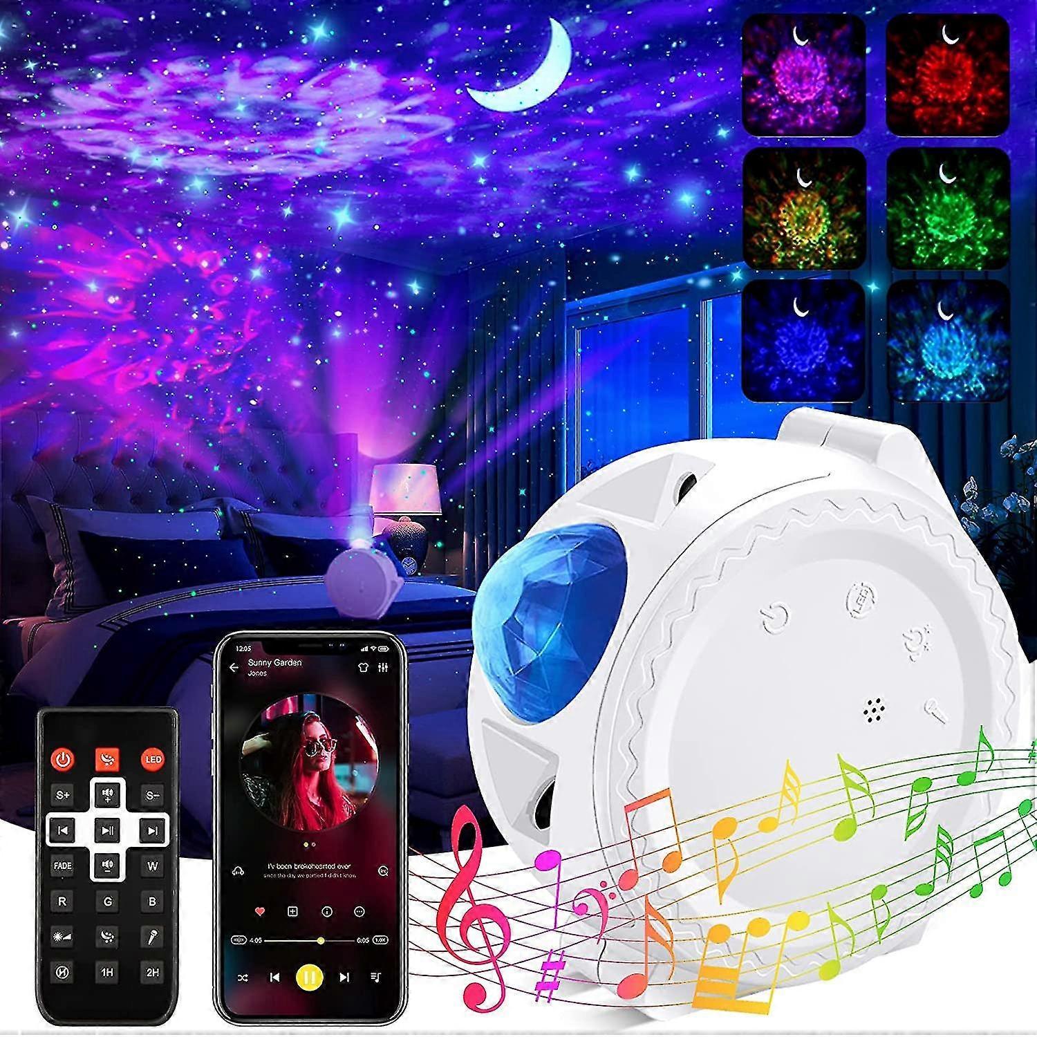 4-in-1 Galaxy Projector with Tooth Serrated Remote - 18 Sky Patterns - Image 1