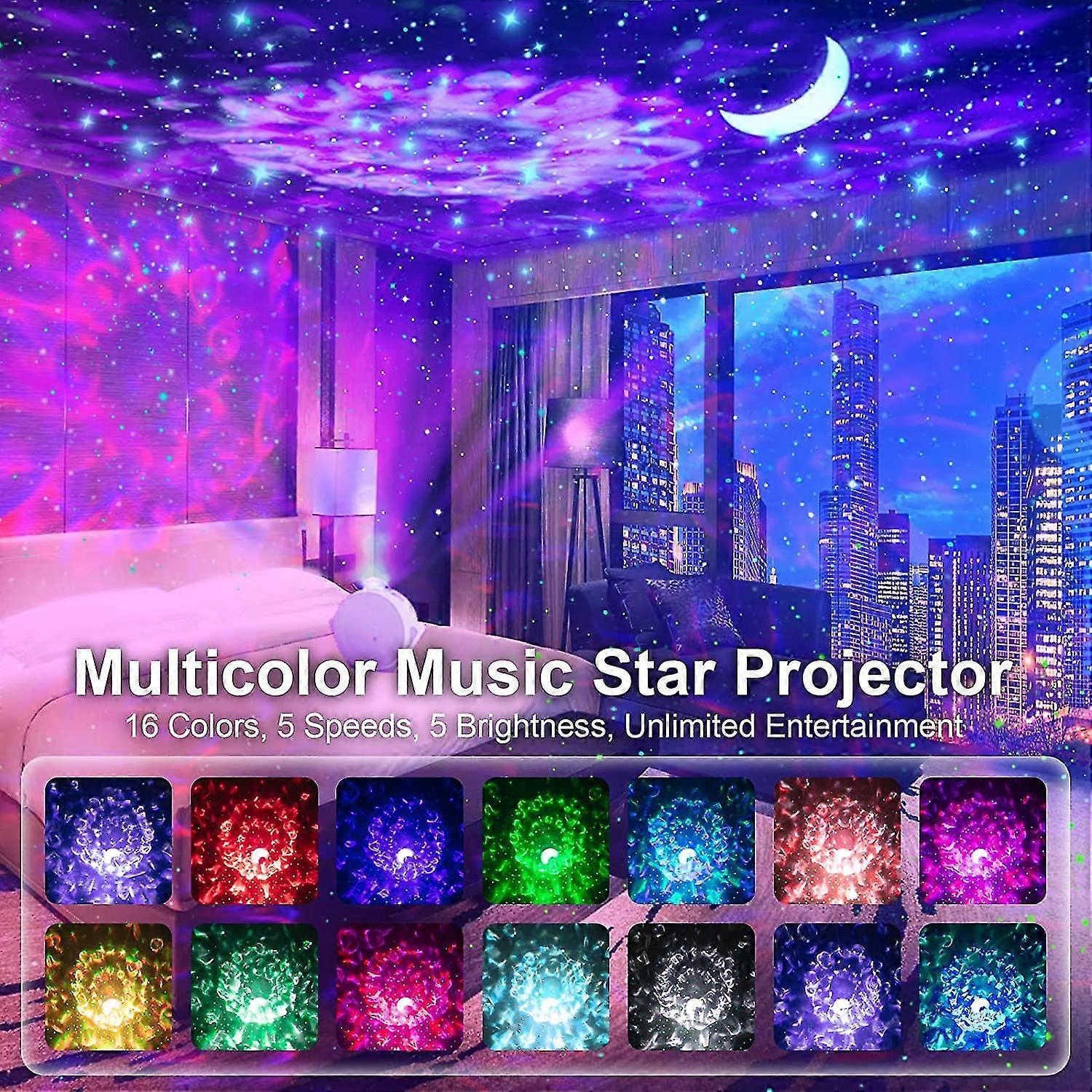 4-in-1 Galaxy Projector with Tooth Serrated Remote - 18 Sky Patterns - Image 2