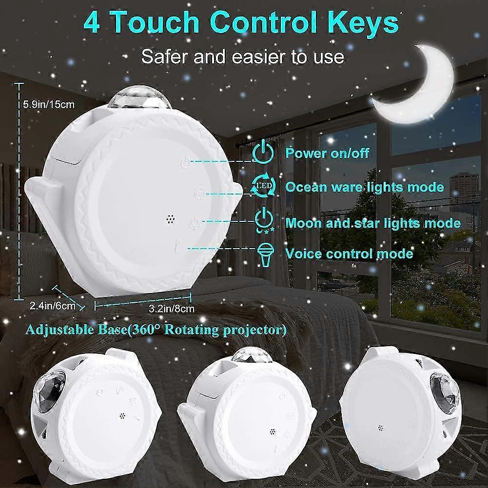 4-in-1 Galaxy Projector with Tooth Serrated Remote - 18 Sky Patterns - Image 5