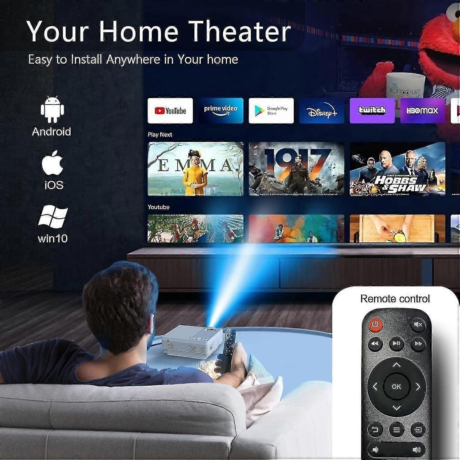 5G WiFi Bluetooth Projector, 9500 Lumens, Native 1080p, 4K, Mini Video Projector - Image 3
