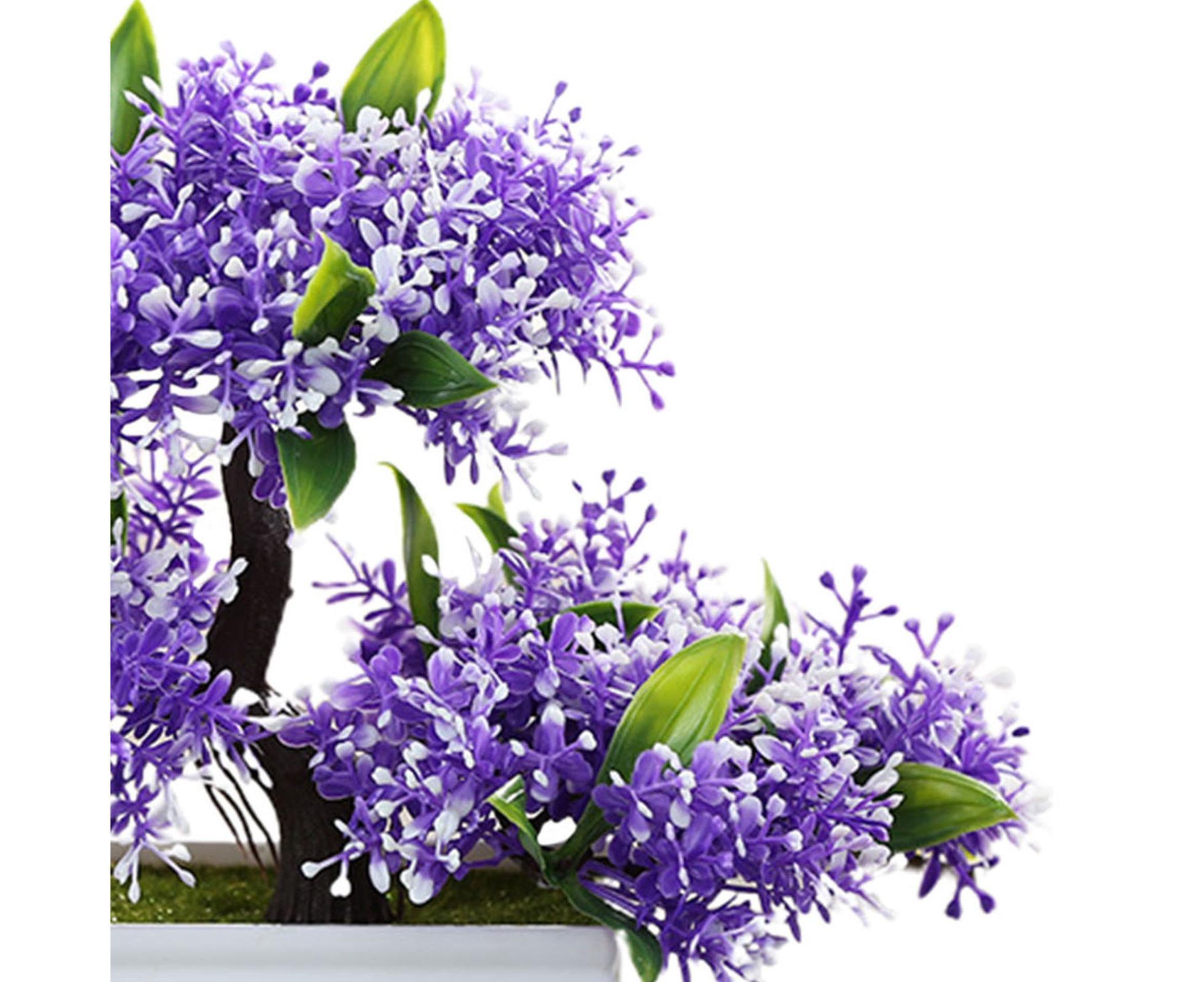 Artificial Plant Eye-catching Anti-fade Plastic Desktop Fake Potted Plants Ornaments for Home-Purple - Image 4