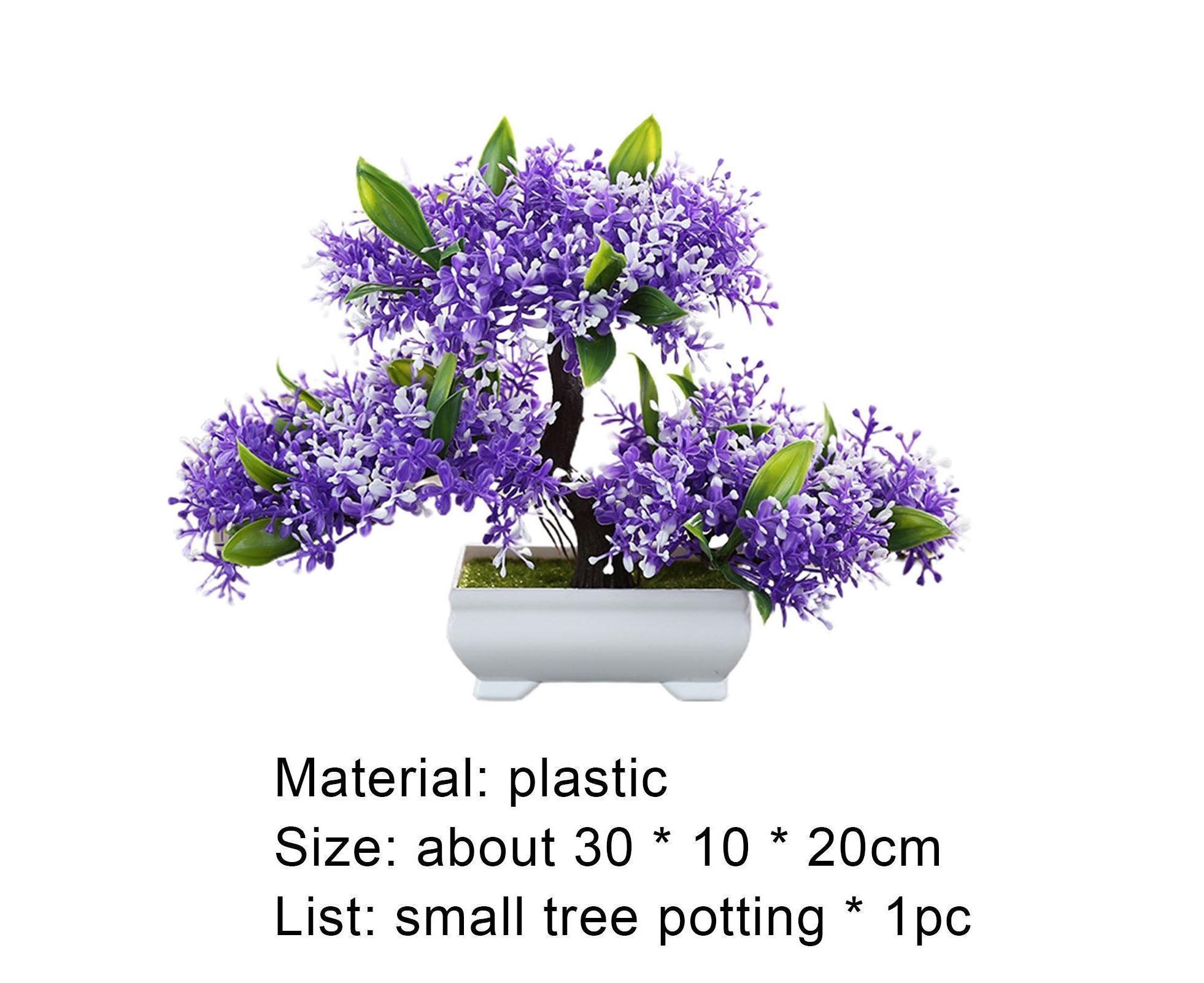 Artificial Plant Eye-catching Anti-fade Plastic Desktop Fake Potted Plants Ornaments for Home-Purple - Image 5