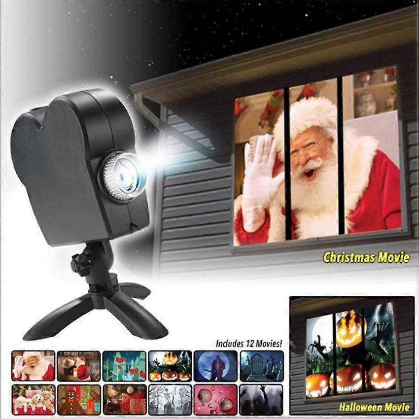 Festival LED Window Projector with 12 Holiday Movies for Christmas & Halloween - Image 2