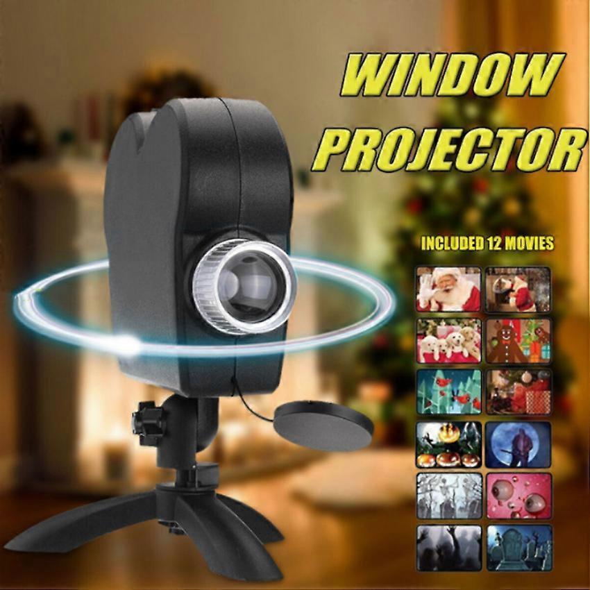 Festival LED Window Projector with 12 Holiday Movies for Christmas & Halloween - Image 3
