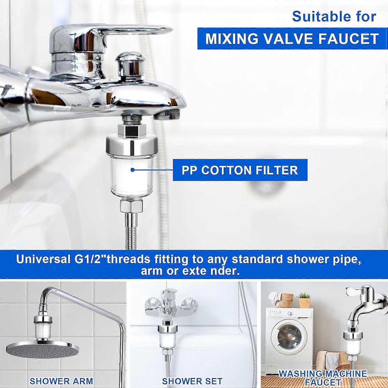 Universal Shower Tap Filter, Anti-Limescale Purifier, Silver Transparent - Image 4