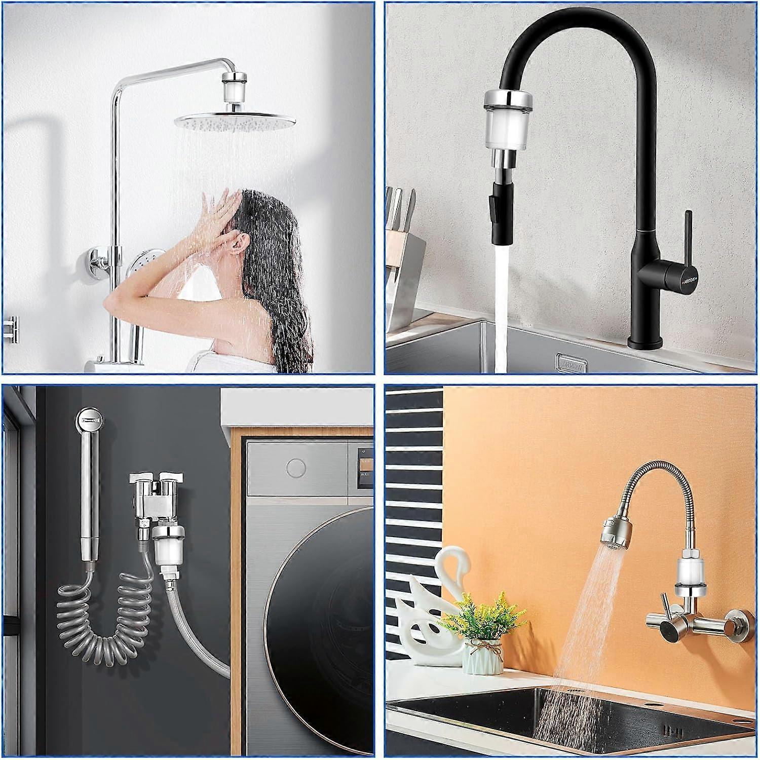 Universal Shower Tap Filter, Anti-Limescale Purifier, Silver Transparent - Image 5