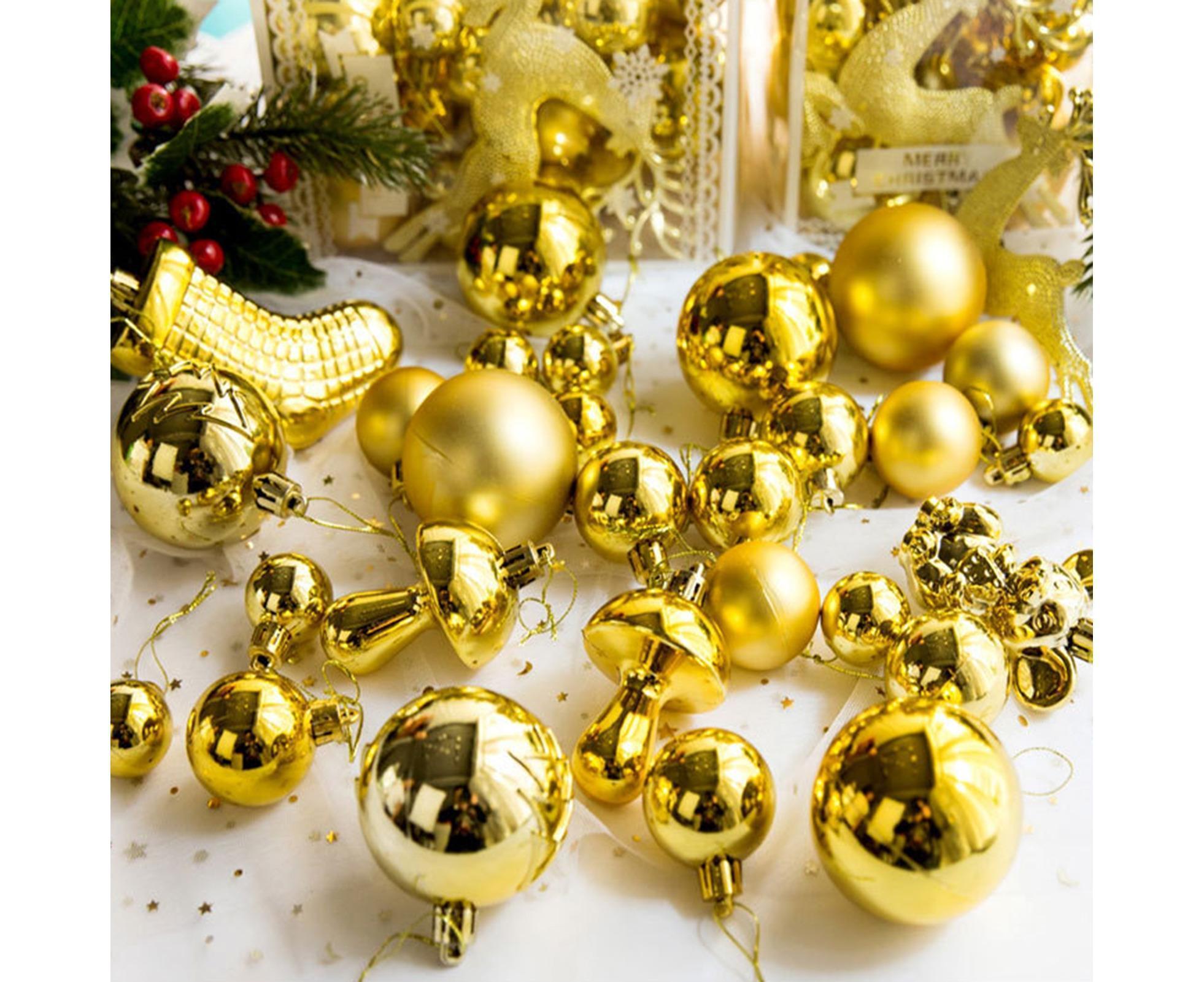 30Pcs Xmas Tree Balls Party Supplies-Golden - Image 3