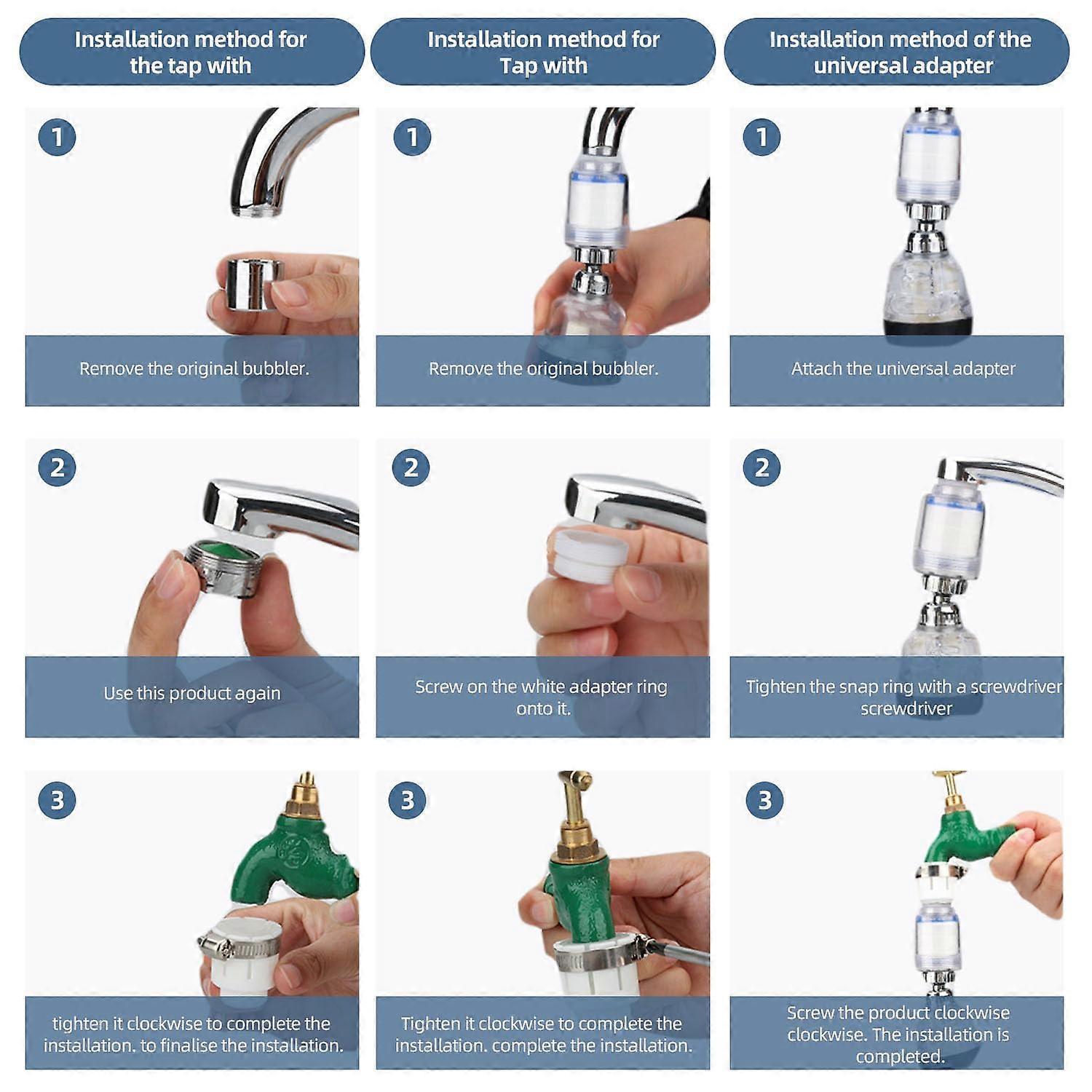 Rotatable Tap Water Filter with 4 Cotton Cartridges, 3 Mode Faucet Filter - Image 5