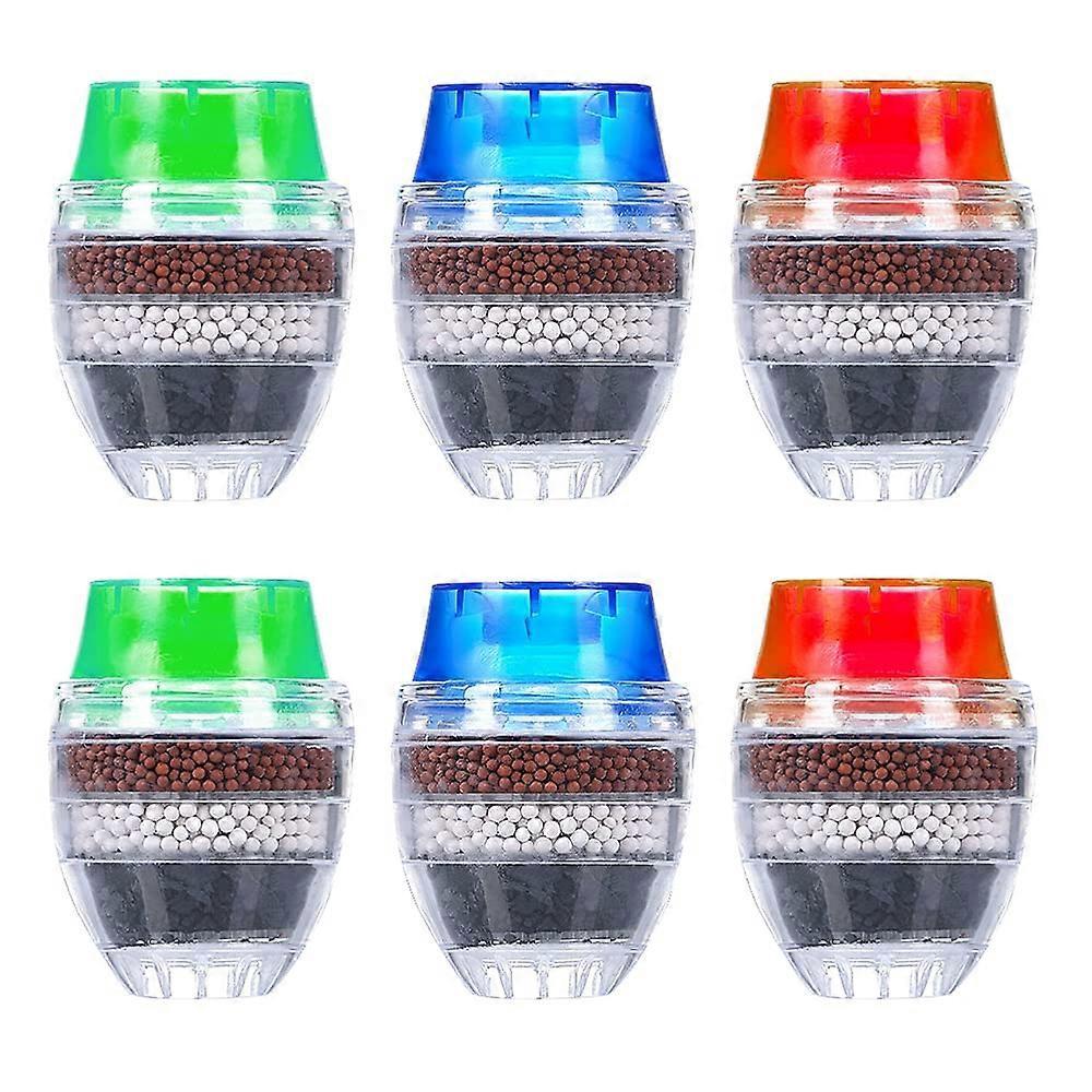 6pcs Mini Faucet Water Filters, Activated Carbon, Anti-Limescale Round Filters - Image 1