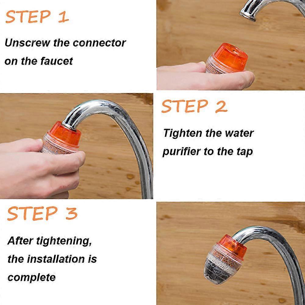 6pcs Mini Faucet Water Filters, Activated Carbon, Anti-Limescale Round Filters - Image 3