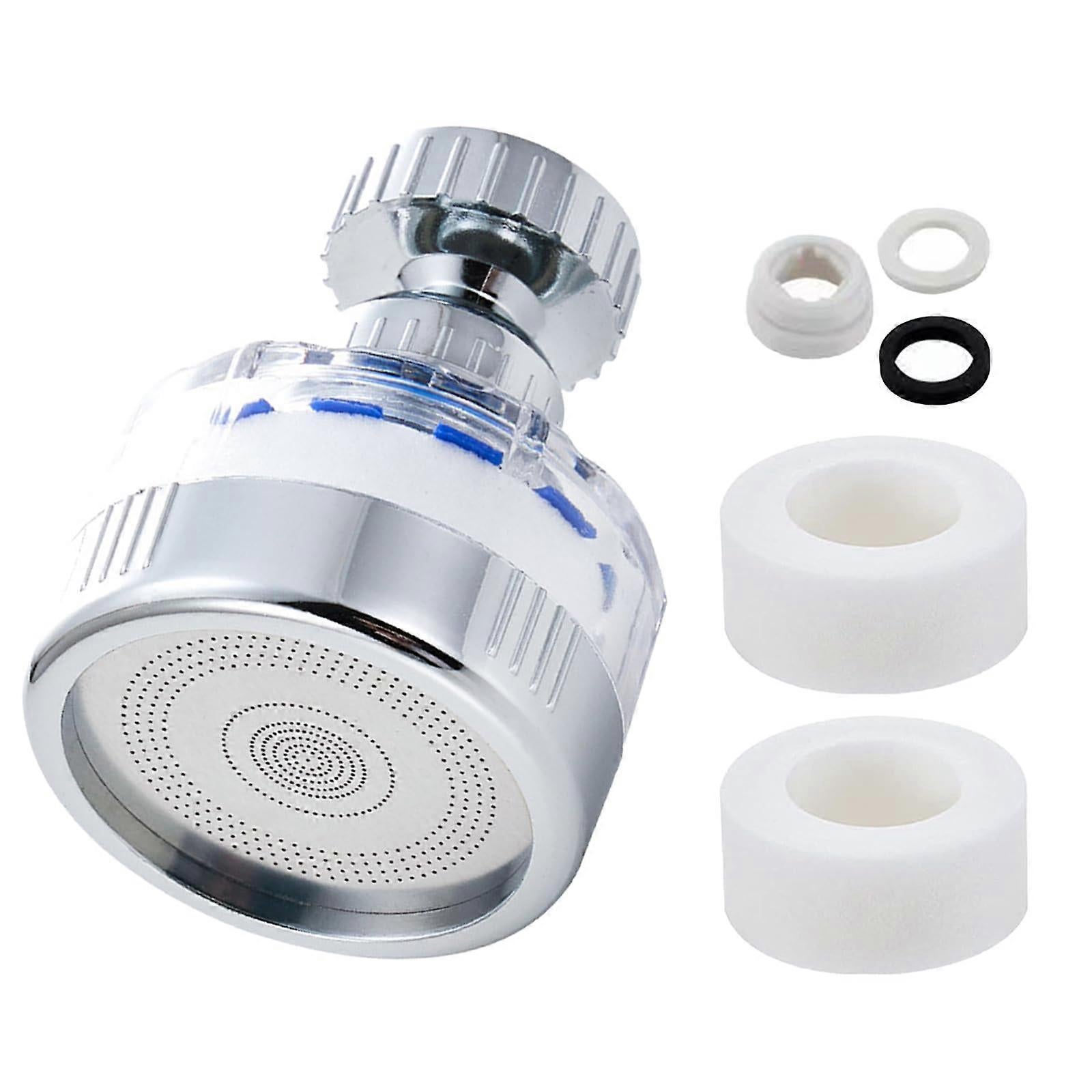 Faucet Water Filter with 2 Cartridges, Rotating Carbon Sink Filter - Image 1