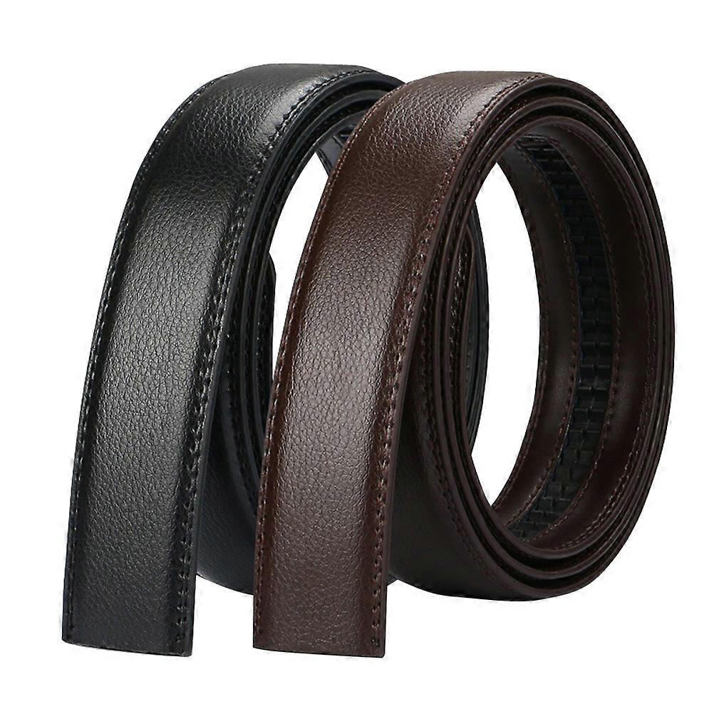 2pcs Men's Genuine Leather Belts for Jeans, Youth Black Leather Belts - Image 1