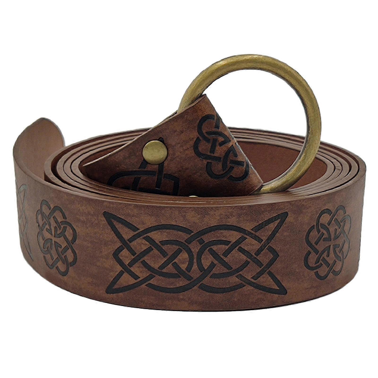 Medieval Viking Leather Belt with Renaissance Pouch Bag - Image 1