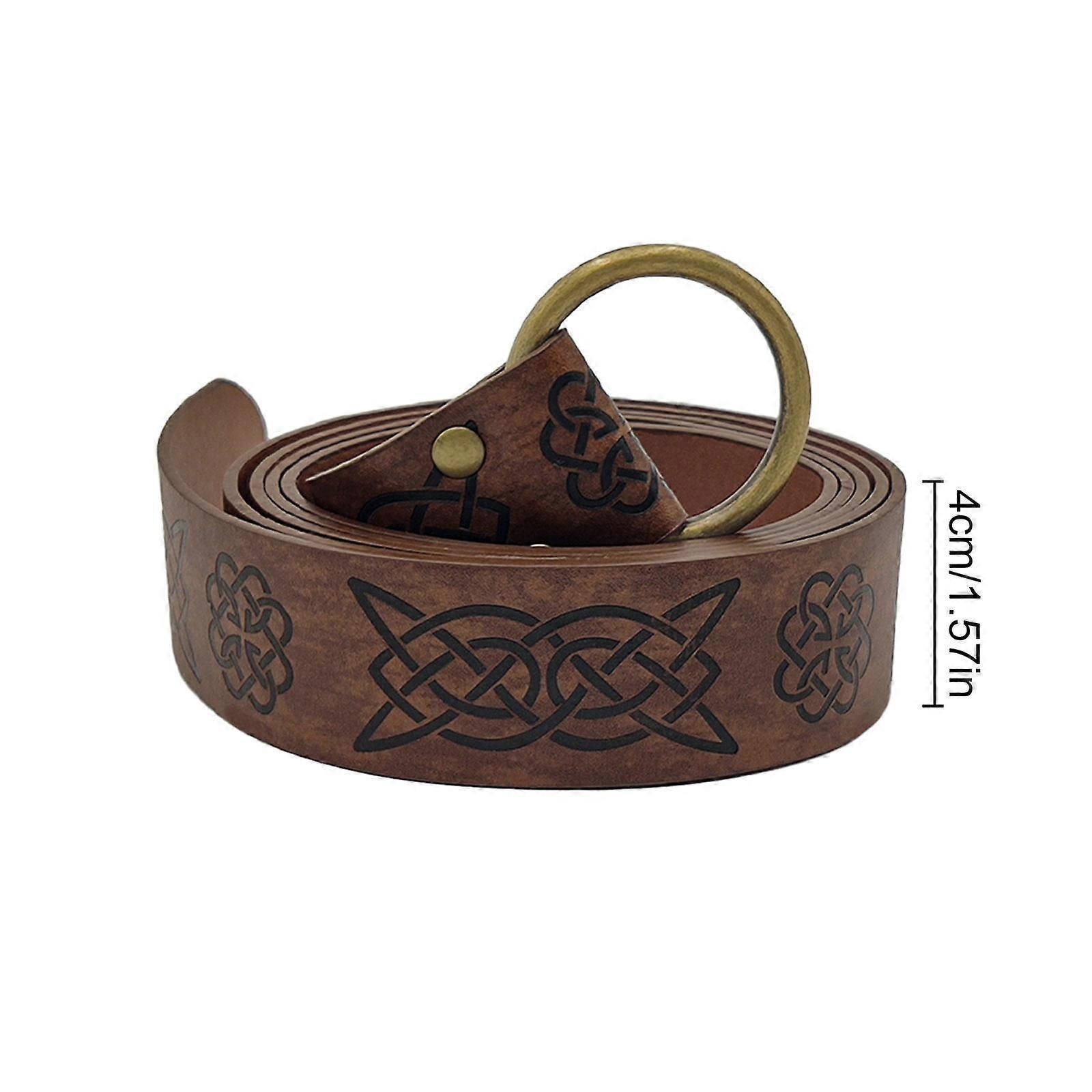 Medieval Viking Leather Belt with Renaissance Pouch Bag - Image 3