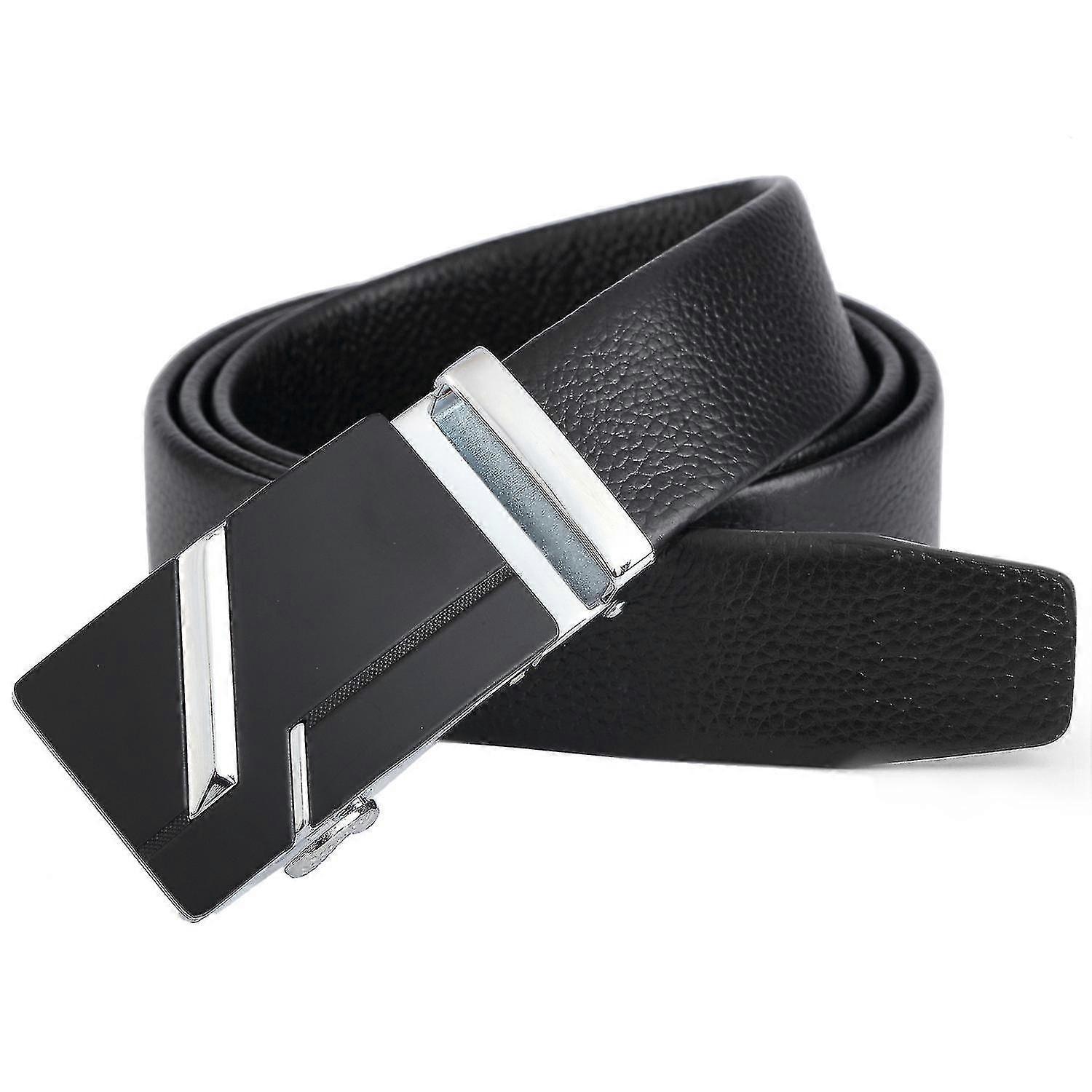 Men's Leather Belt with Automatic Buckle, Litchi Grain Business Style - Image 2