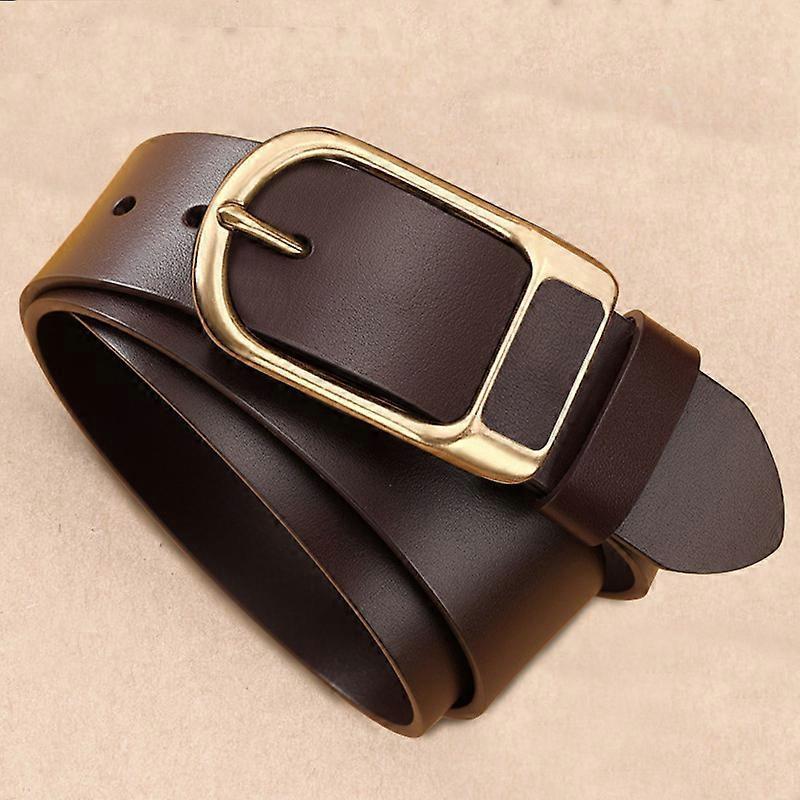 120cm Men's Coffee Leather Belt, Father's Day Gift - Image 2