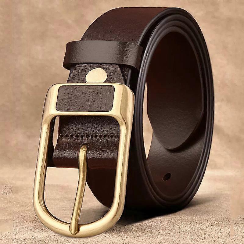 120cm Men's Coffee Leather Belt, Father's Day Gift - Image 3
