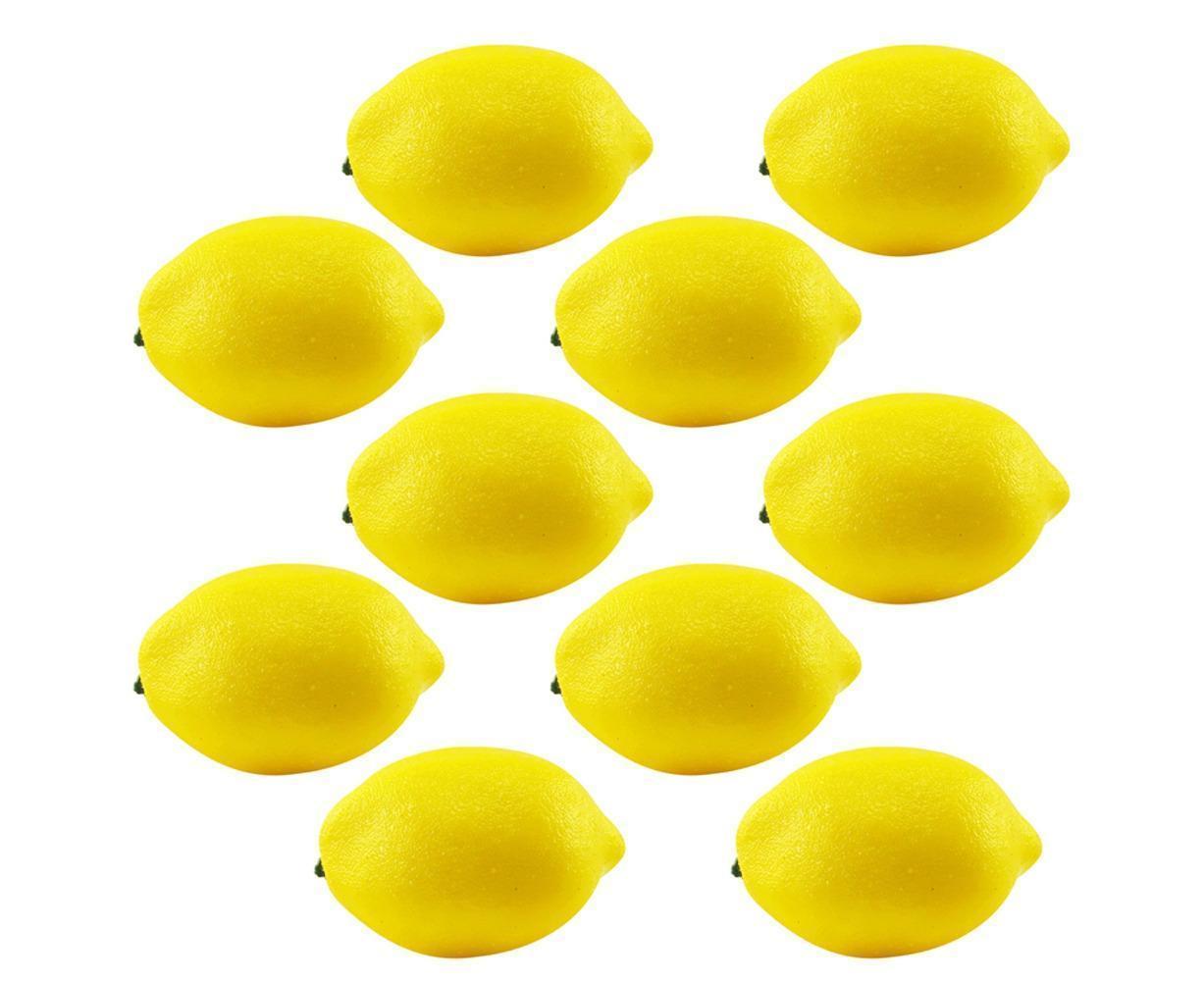 10Pcs Mini Artificial Lemon Simulation Fruit Photography Prop Party Table Decor-Yellow - Image 1