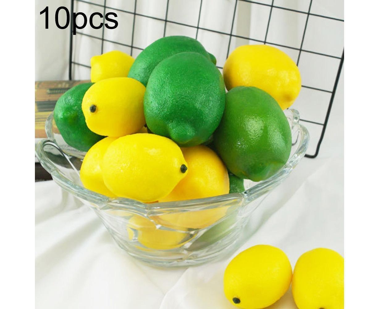 10Pcs Mini Artificial Lemon Simulation Fruit Photography Prop Party Table Decor-Yellow - Image 2