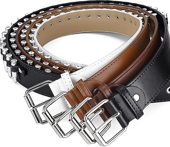 120cm Punk Studded Leather Belt for Women, Men & Girls - Image 5