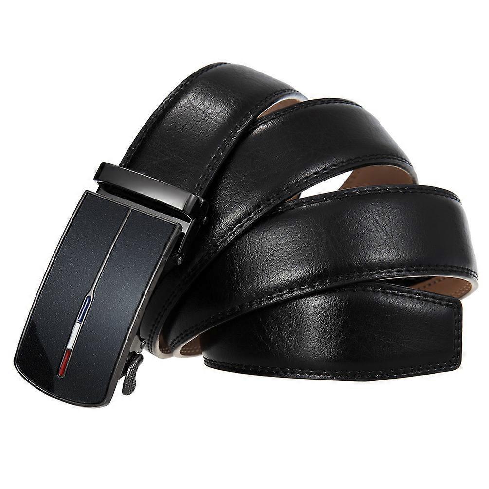 Men's Classic Black Leather Belt - Image 3