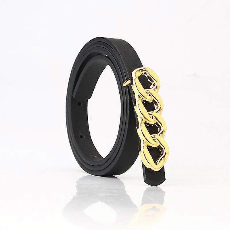 Women's 115cm Retro Chain Buckle Leather Belt for Jeans - Image 3