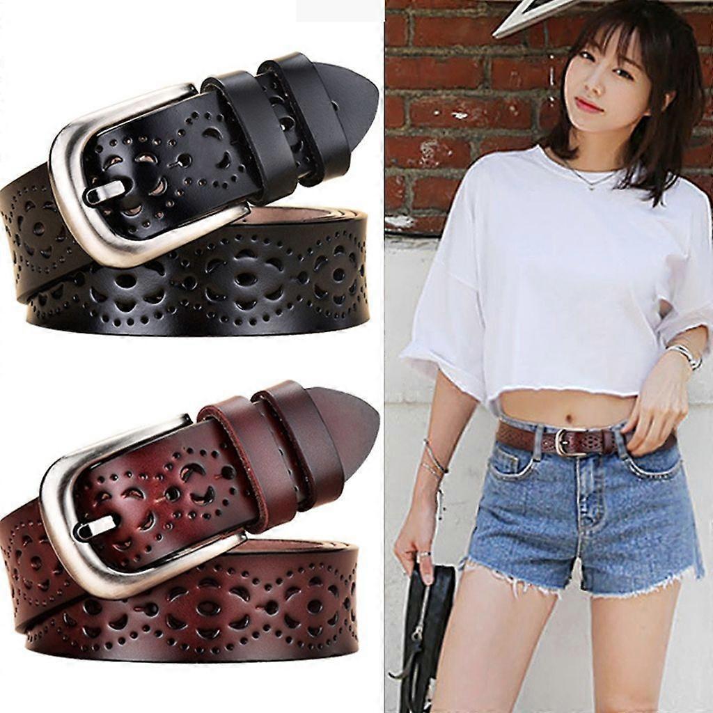 Adjustable Vintage Wide Leather Belt for Jeans, Fashion Accessory - Image 2