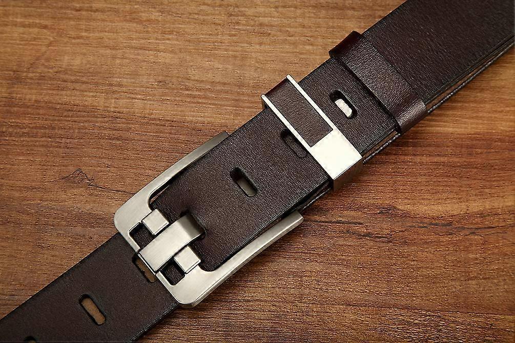 Men's 120cm Full Grain Cowhide Leather Belt, Brown Anti-Scratch Pin Buckle - Image 5