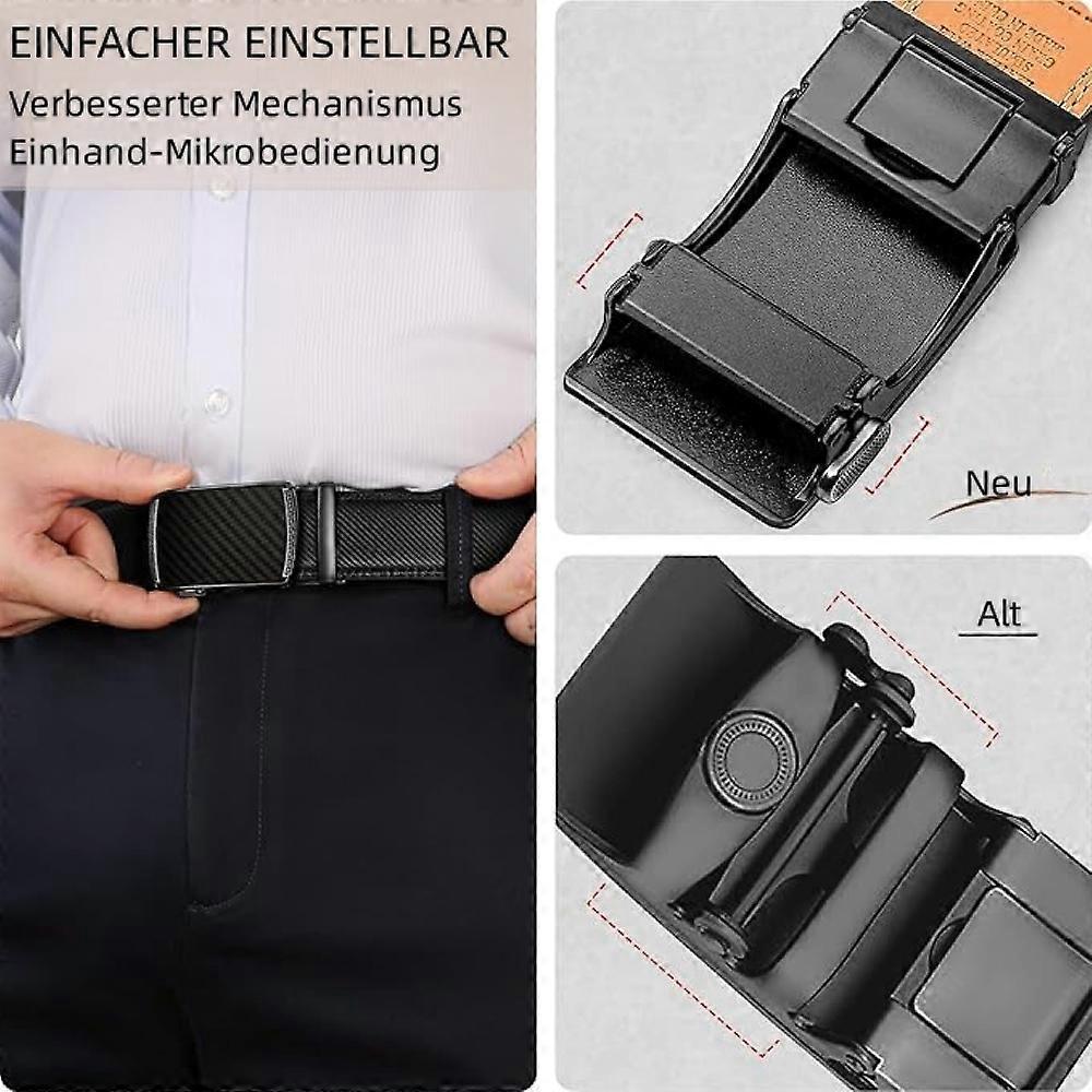 Men's 130cm Leather Ratchet Belt, Adjustable Slide Buckle - Image 3
