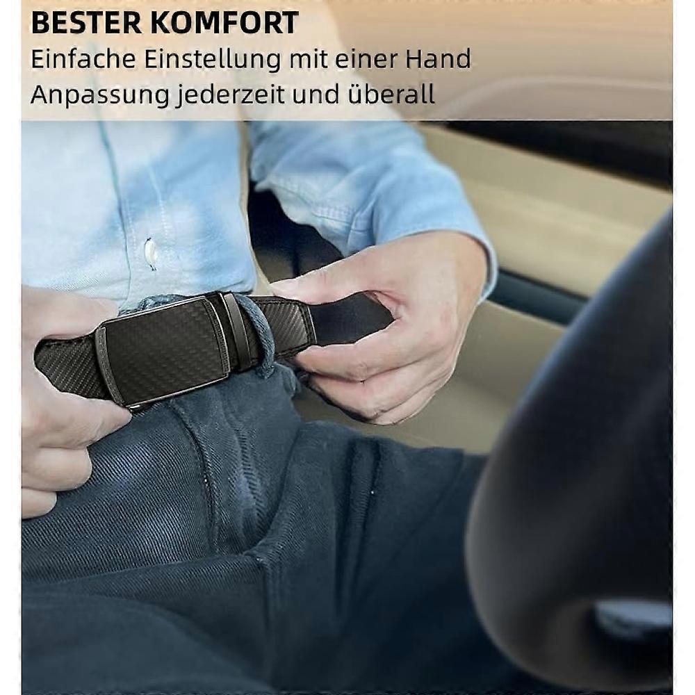 Men's 130cm Leather Ratchet Belt, Adjustable Slide Buckle - Image 4