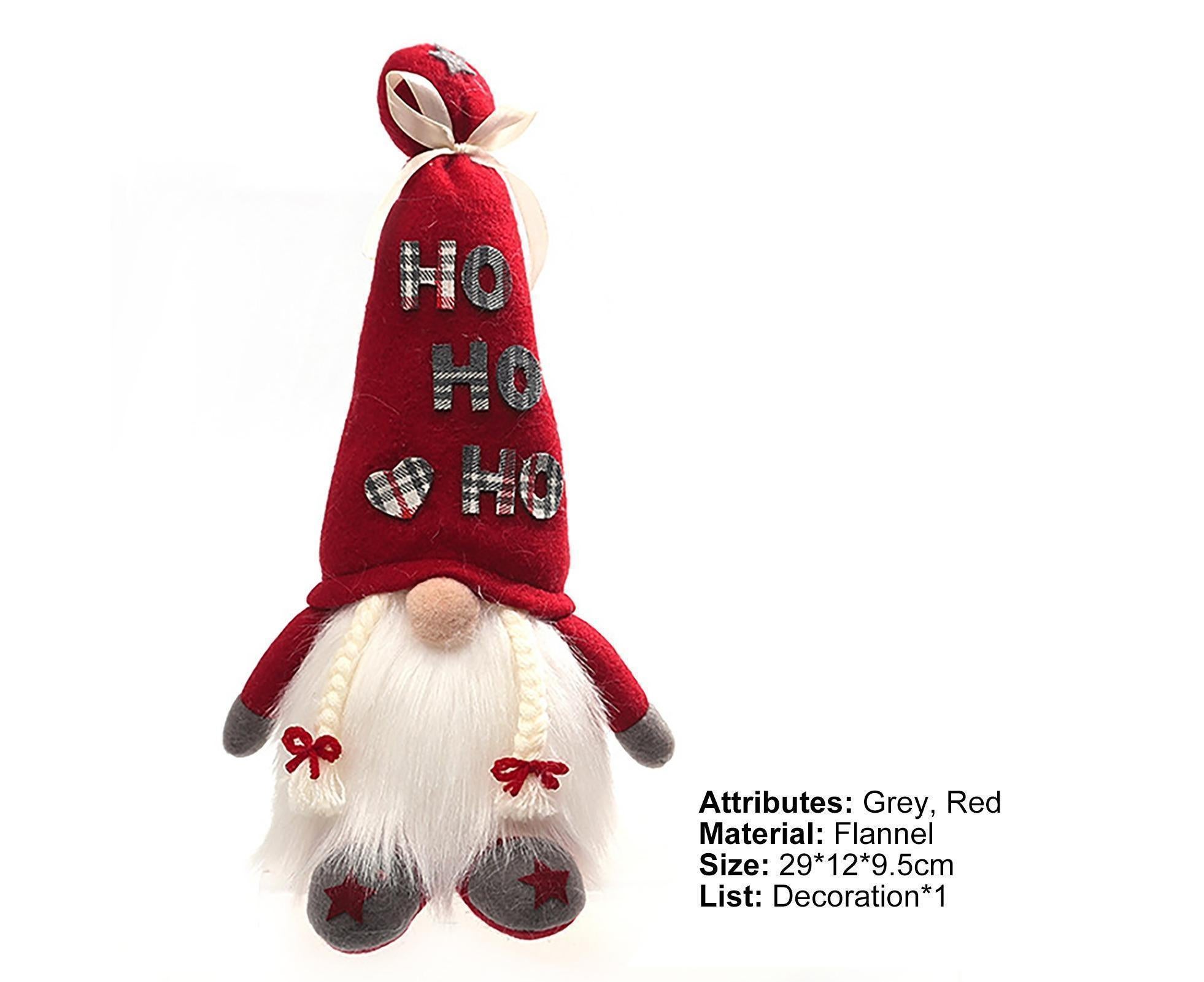 Creative Dwarf Shape LED Doll Decor Cute Exquisite Flannel Doll Display for Home-Red - Image 4