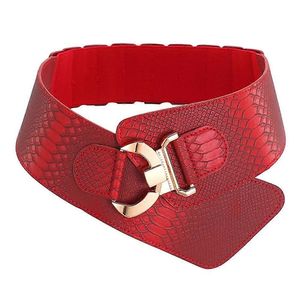 Women's Punk Leather Harness Belt for Dresses, Sculpting Girdle Red - Image 1