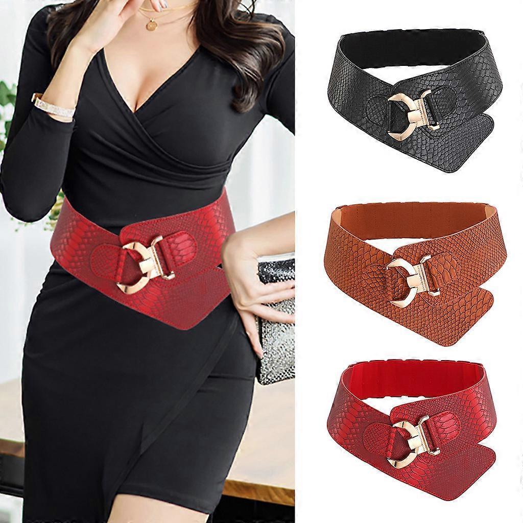 Women's Punk Leather Harness Belt for Dresses, Sculpting Girdle Red - Image 2