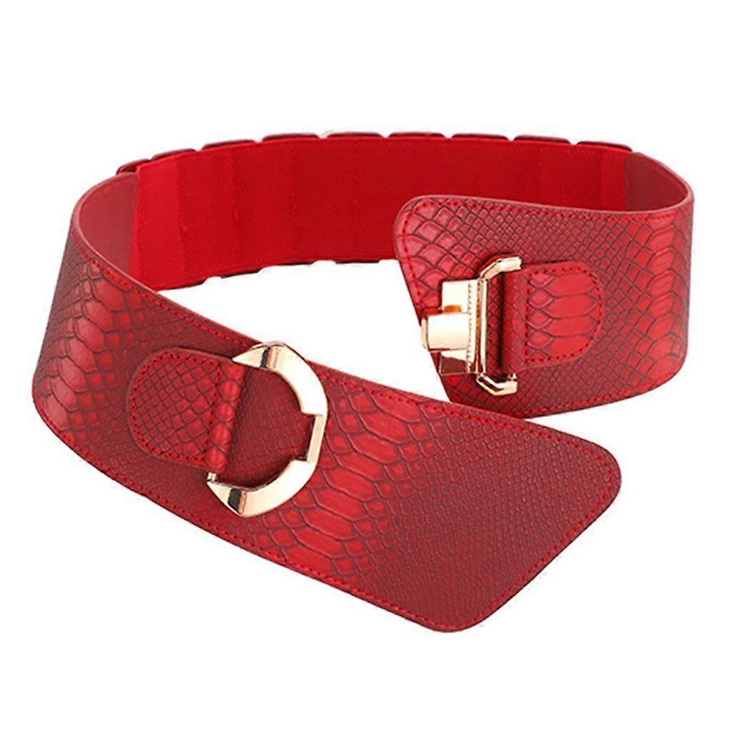 Women's Punk Leather Harness Belt for Dresses, Sculpting Girdle Red - Image 5