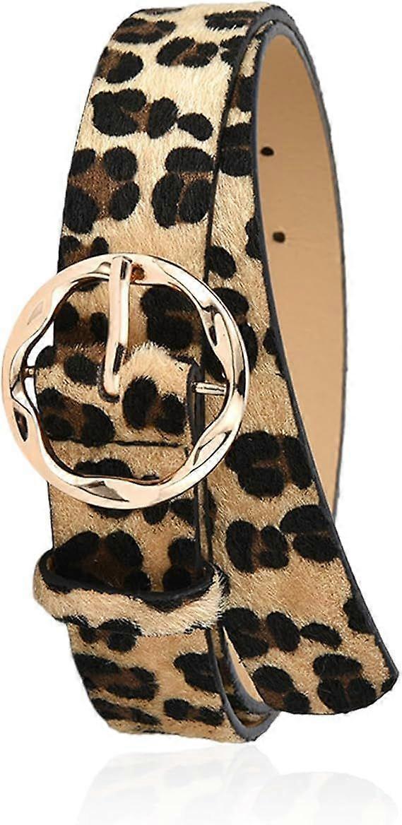 Leopard Print PU Leather Belt, Retro Fashion Waist Decoration - Image 1