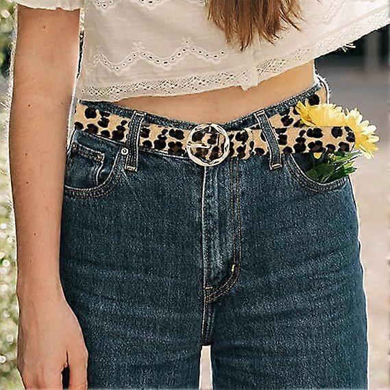 Leopard Print PU Leather Belt, Retro Fashion Waist Decoration - Image 3