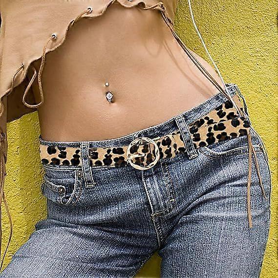Leopard Print PU Leather Belt, Retro Fashion Waist Decoration - Image 4