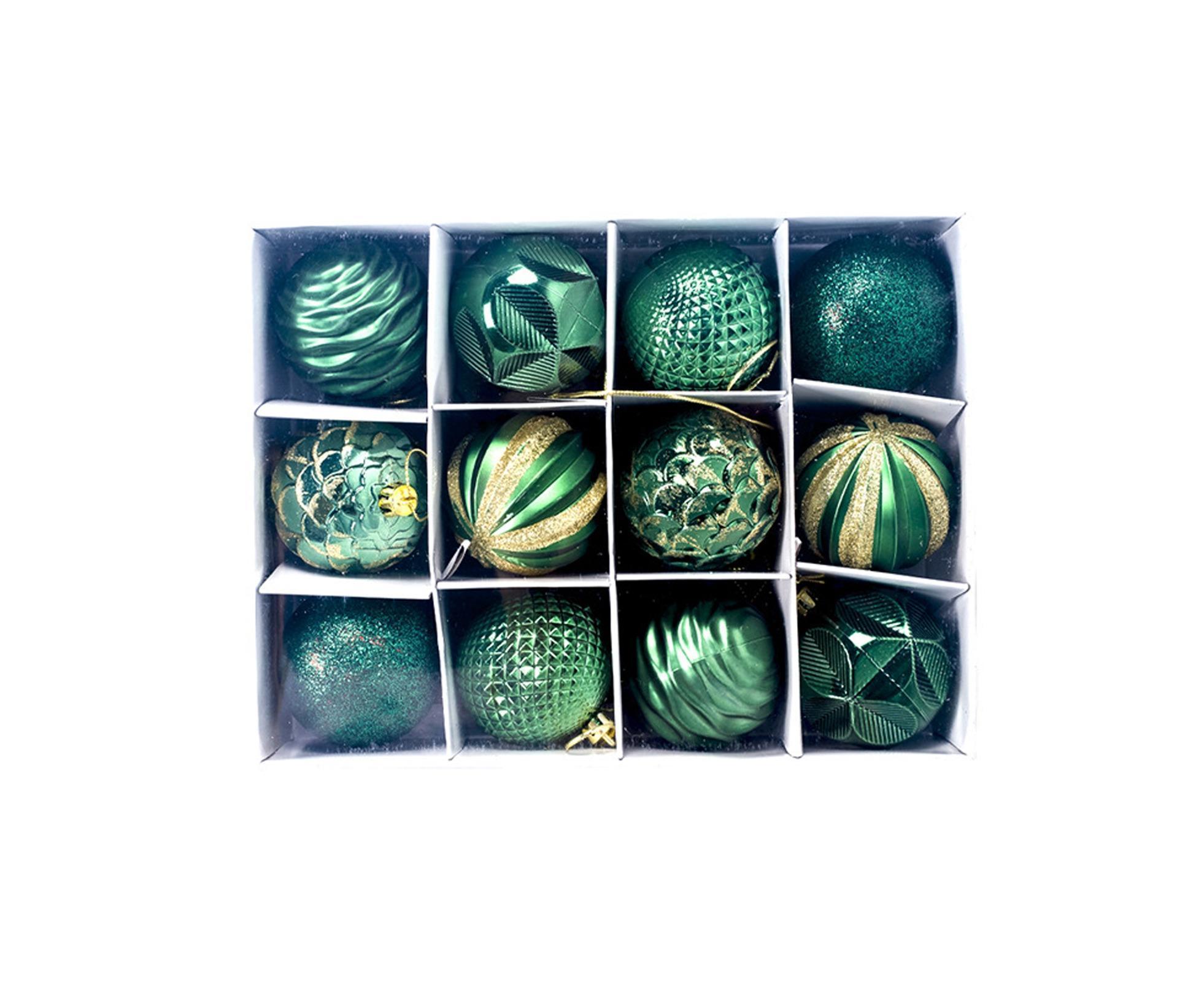 1 Box Glitter Ball Eco-friendly Waterproof PVC Decorative Glitter Baubles Supplies for Home-Green - Image 1