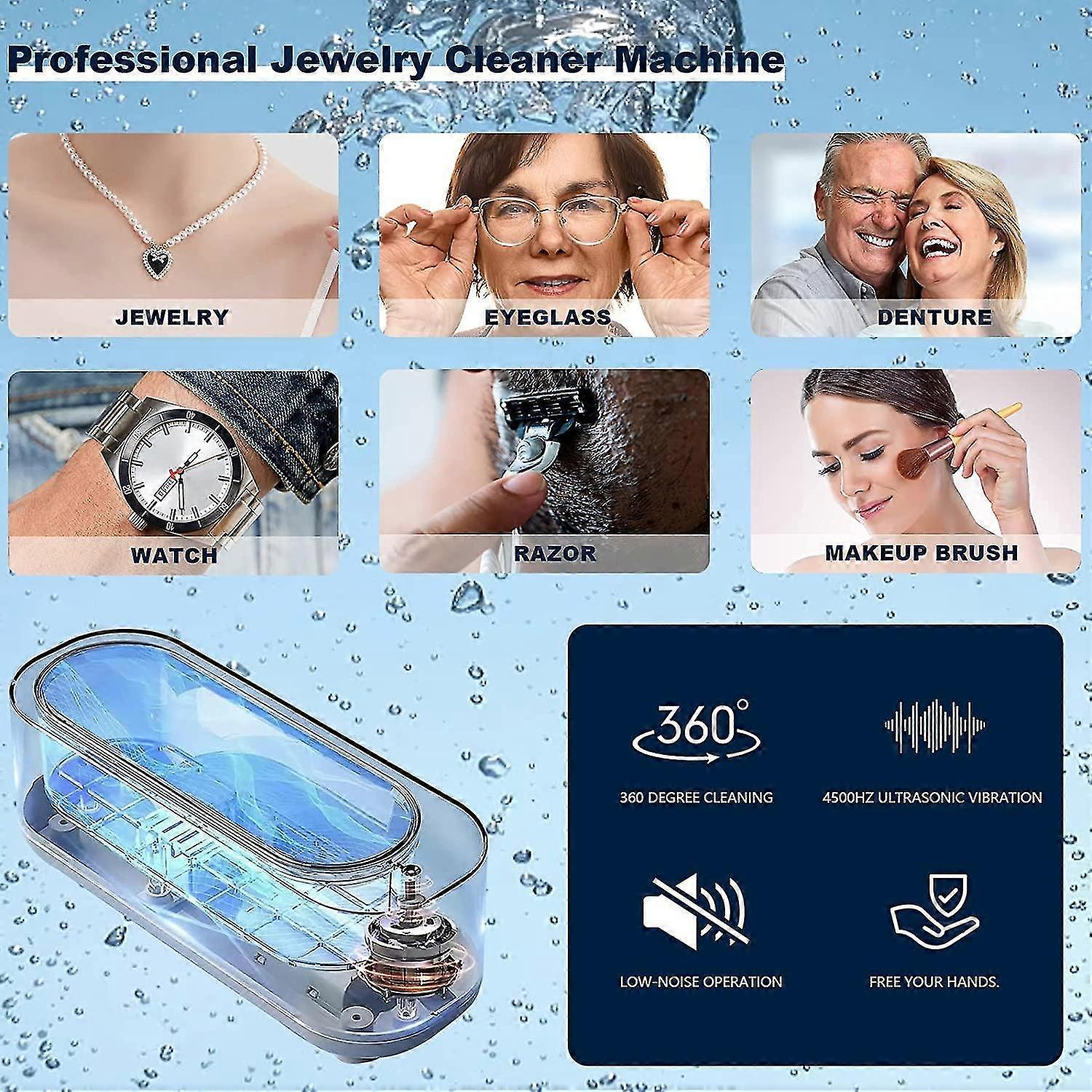 Low-Noise 45kHz Ultrasonic Jewelry Cleaner Machine for Glasses & Retainers - Image 3