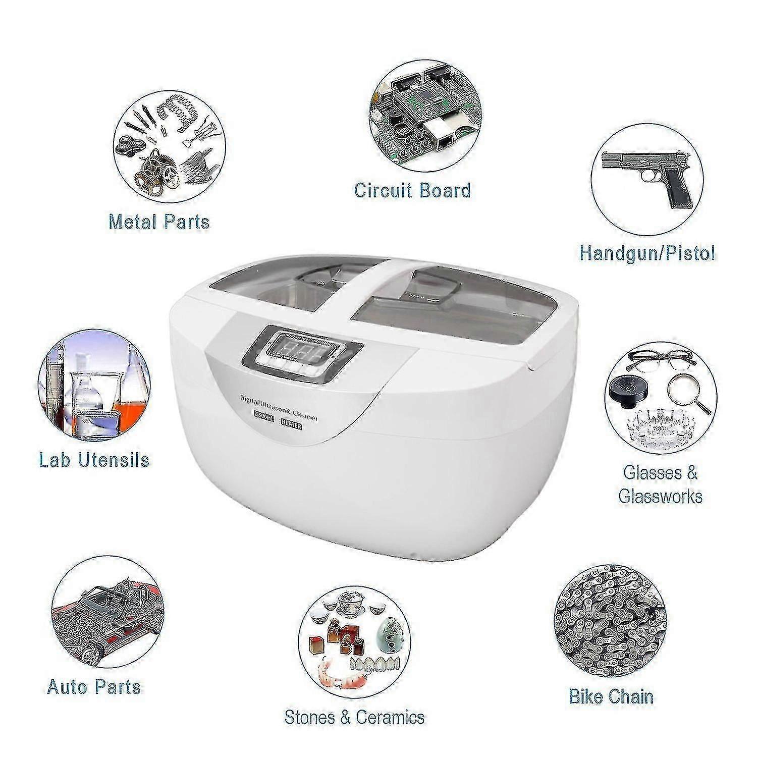 2500ml Jewelry Cleaner Machine with Heating & Digital Display - Image 2