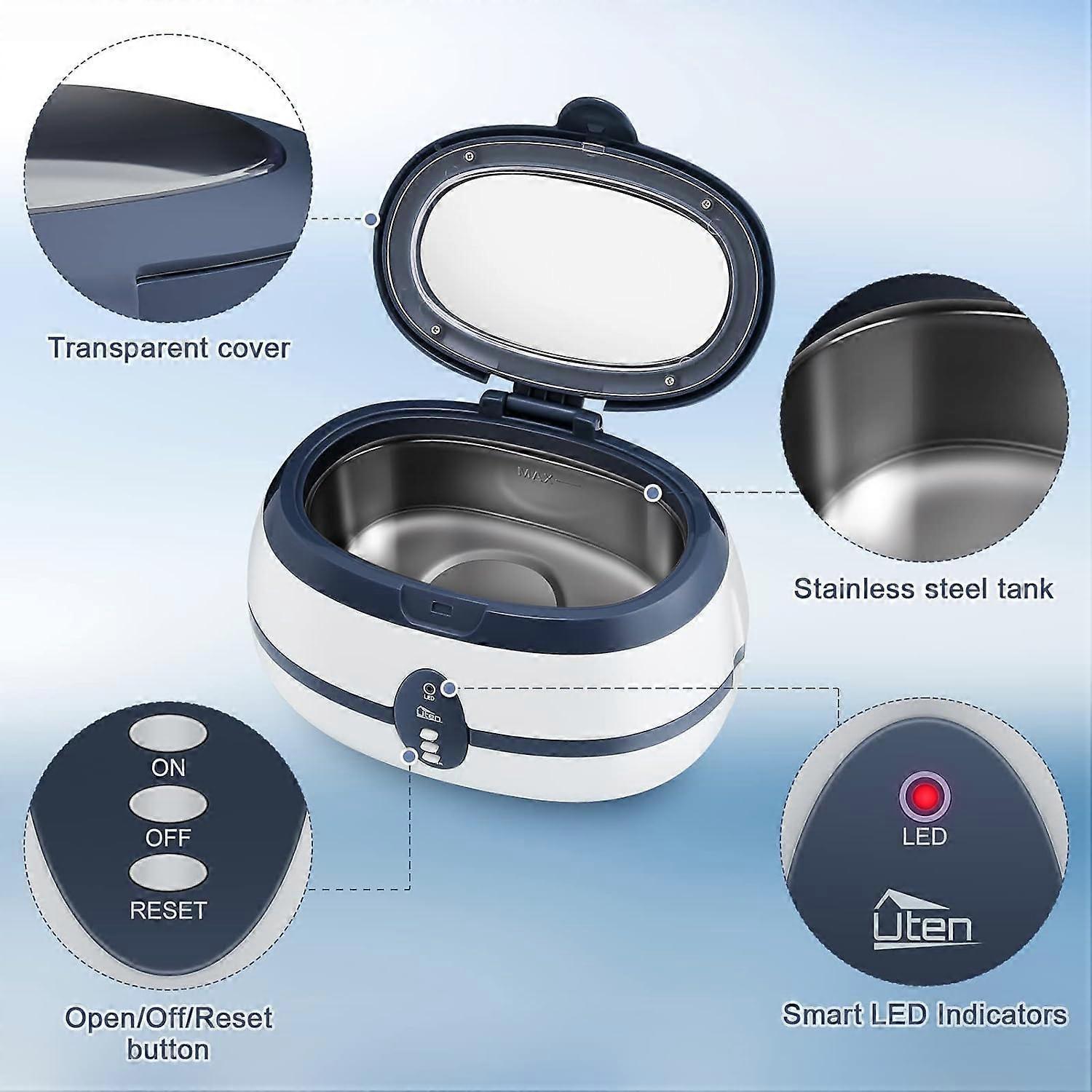 Uten Professional Ultrasonic Jewelry Cleaner with Watch Holder & Basket - Image 5