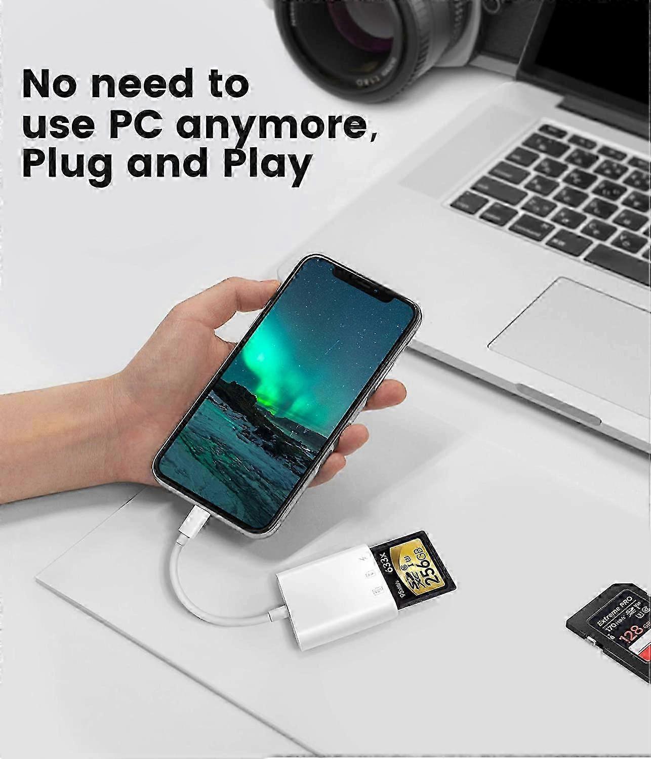 SD Card Reader for iPhone/iPad, Plug and Play Game TF Card Reader (Only Reader) - Image 3