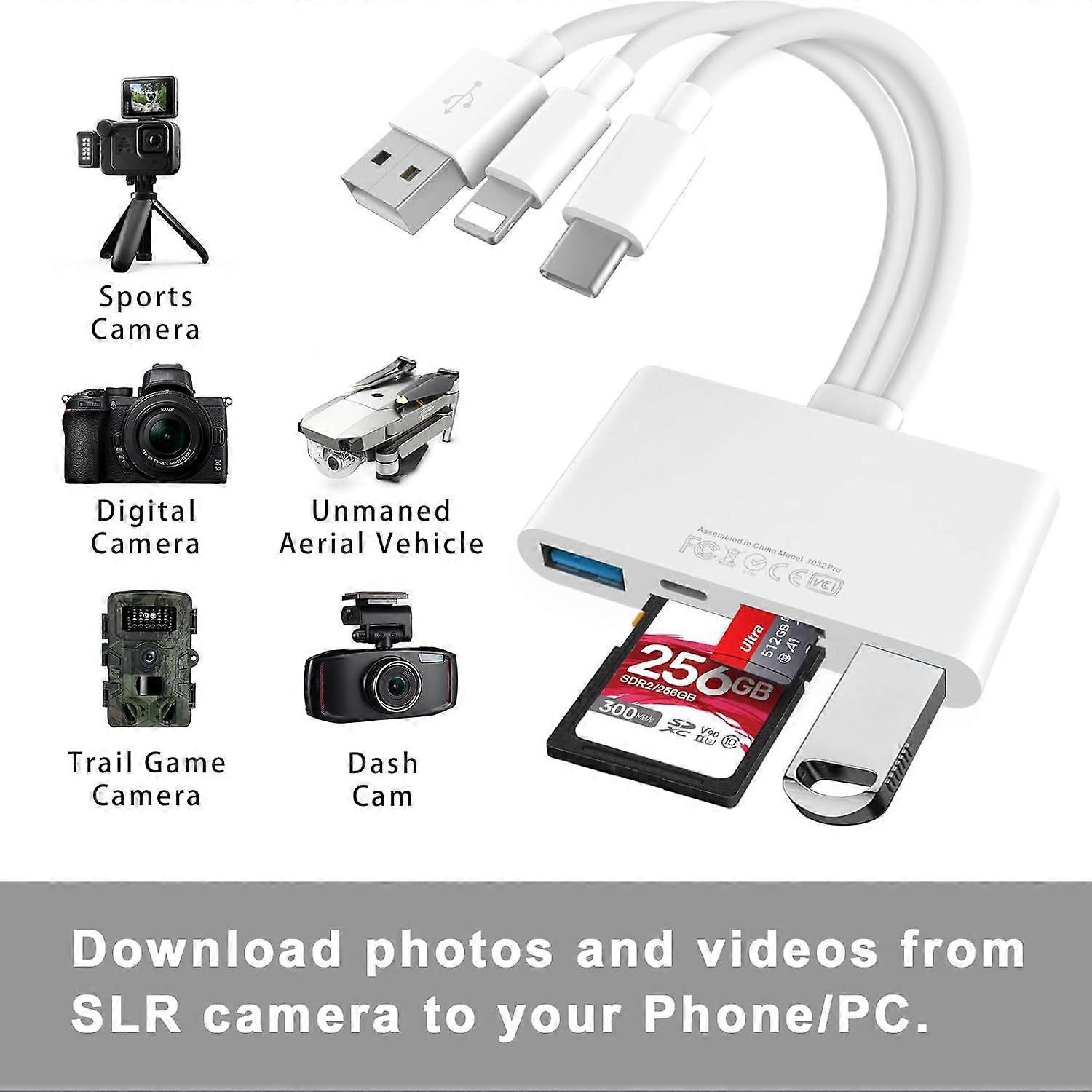 5-in-1 USB OTG Memory Card Reader Adapter, SD TF Card Reader Combo - Image 2
