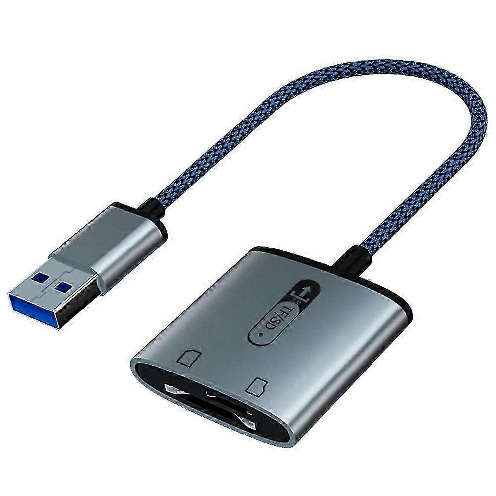 USB 3.0 to TF SD Card Reader, High-Speed Aluminum Alloy Memory Card Adapter - Image 1