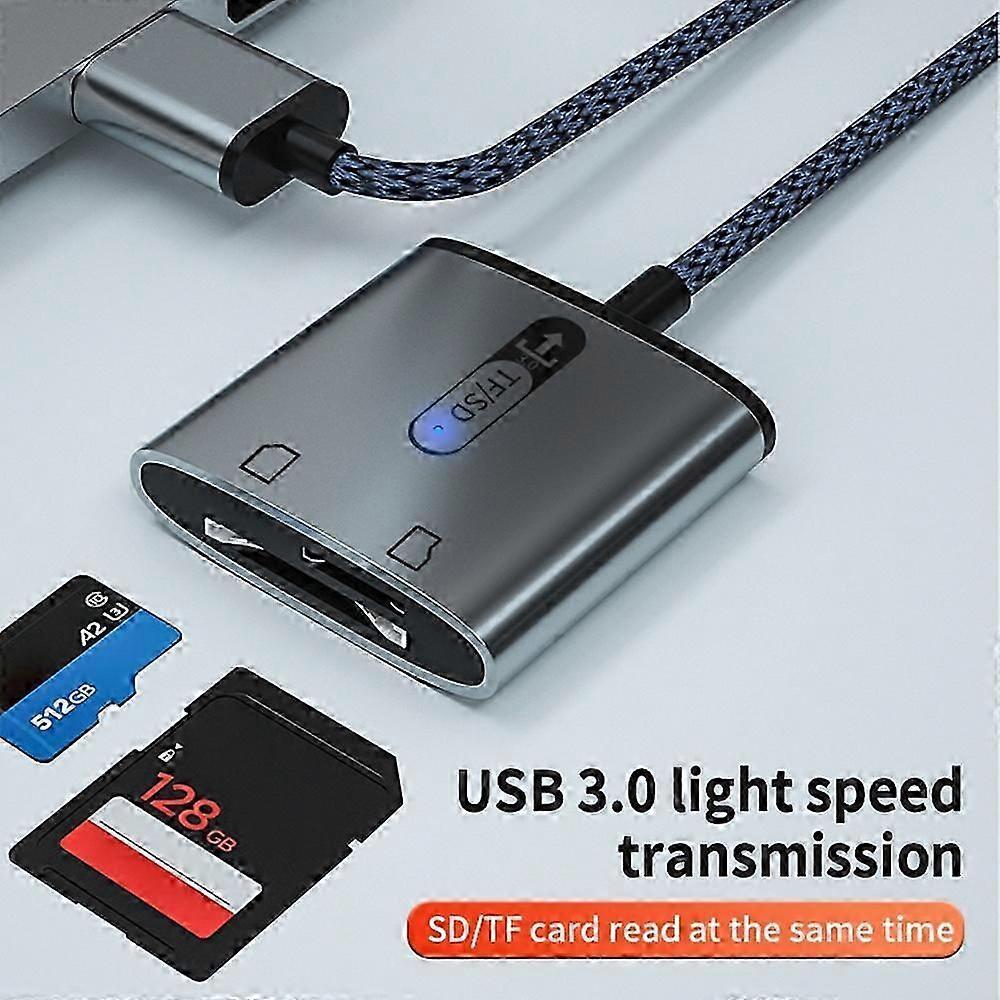 USB 3.0 to TF SD Card Reader, High-Speed Aluminum Alloy Memory Card Adapter - Image 4
