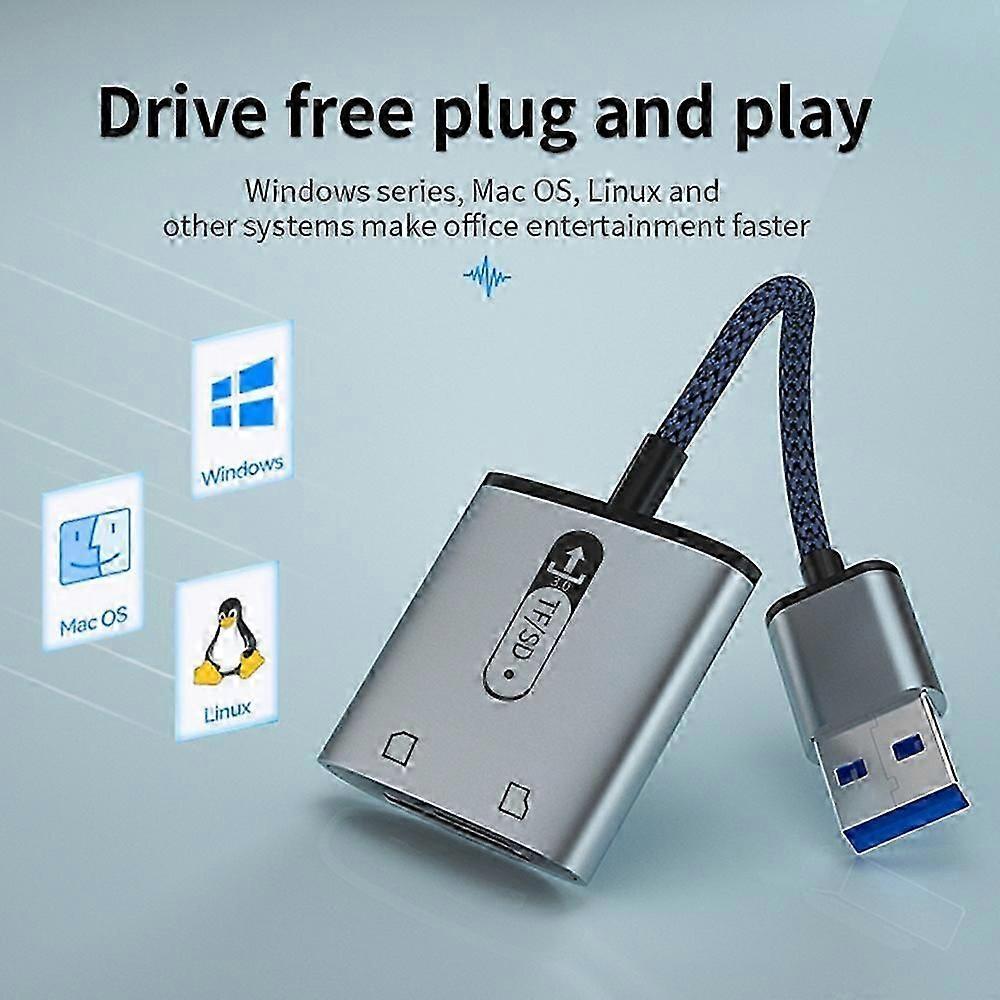USB 3.0 to TF SD Card Reader, High-Speed Aluminum Alloy Memory Card Adapter - Image 5