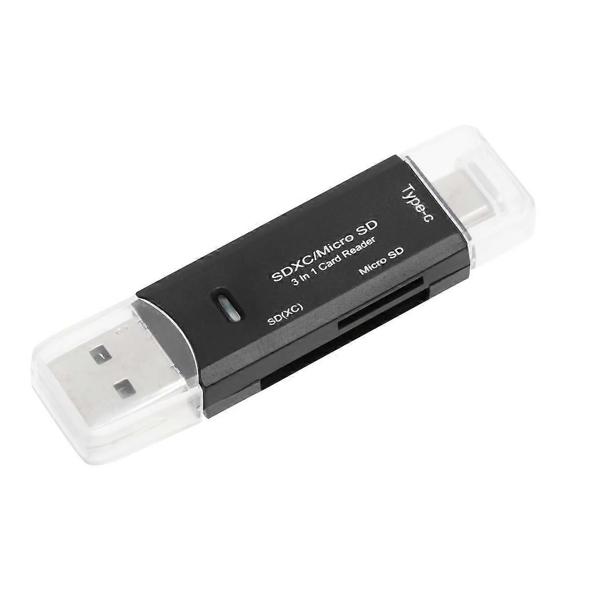 3-in-1 TF SD Card Reader USB C Adapter, Sim Card Reader for Computer and Phone - Image 1