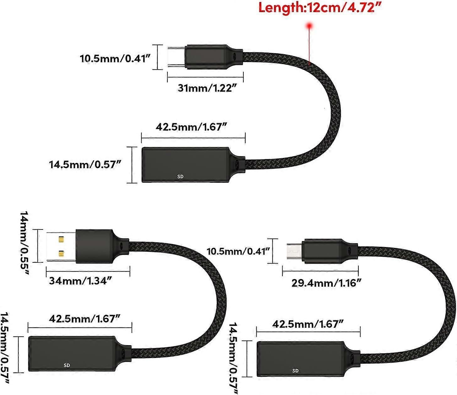 2-in-1 USB & USB-C TF/SD Card Reader Adapter for Laptop, Phone, Tablet - Image 5