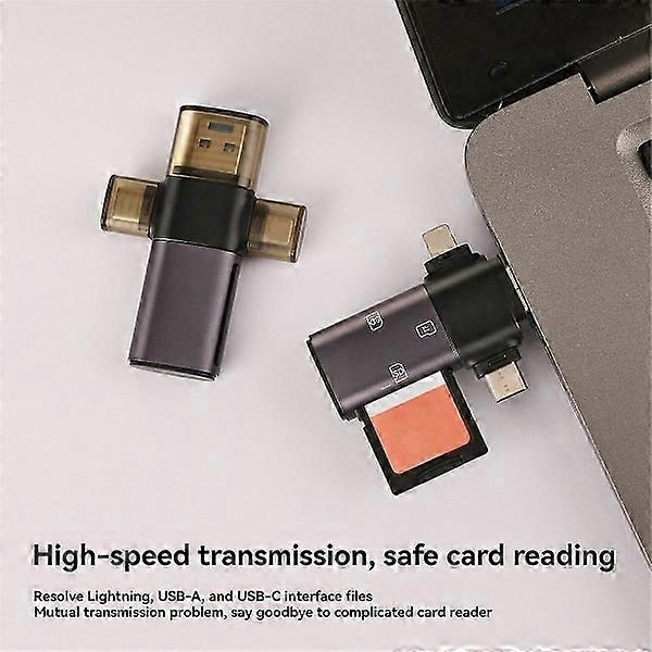 3-in-1 USB-C+USB3.0+SD Card Reader, Multi Card Adapter for Phones and Laptops - Image 2