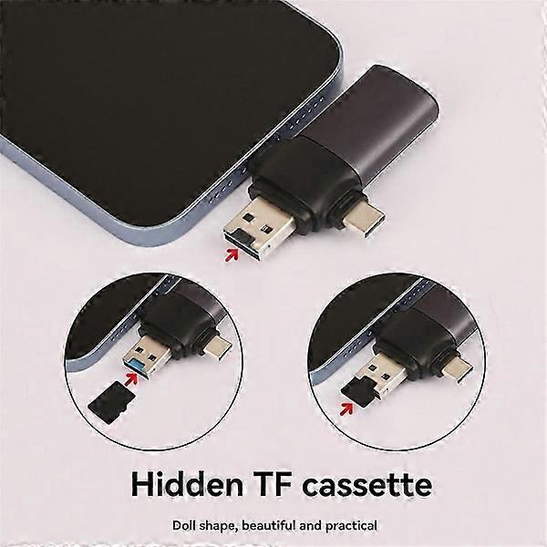 3-in-1 USB-C+USB3.0+SD Card Reader, Multi Card Adapter for Phones and Laptops - Image 4